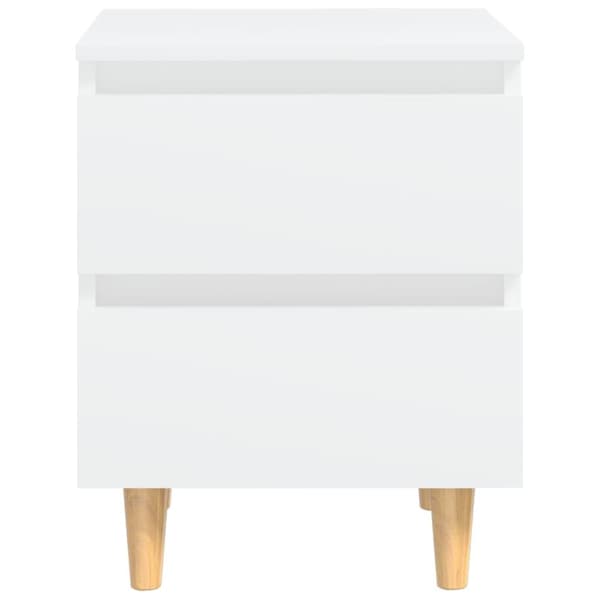 Sängbord med massiva furuben 2 st vit 40x35x50 cm - Sängbord - Säng Bord - Home & Living