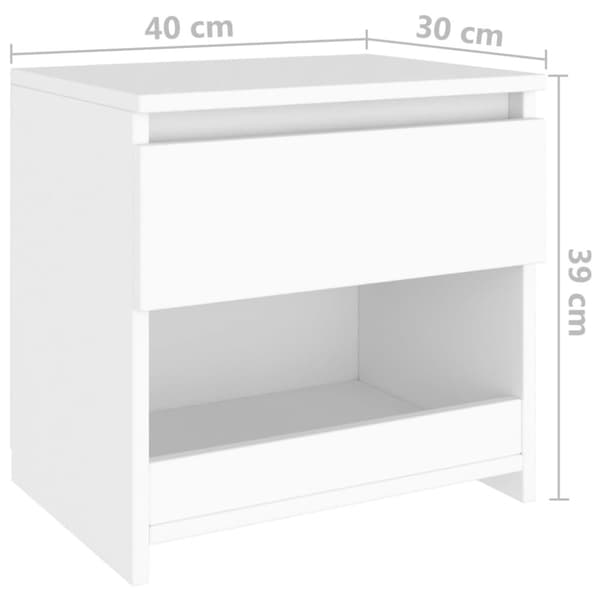 Sängbord 2 st vit 40x30x39 cm konstruerat trä - Sängbord - Säng Bord - Home & Living
