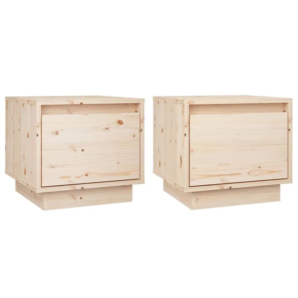 Sengeborde 2 stk. 35x34x32 cm massivt fyrretræ - Sengebord - Sengeborde - Home & Living
