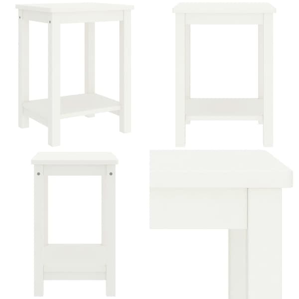 Sengebord 35x30x47 cm massivt fyrretræ hvid - Sengebord - Sengeborde - Home & Living