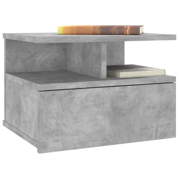 Svävande sängbord betonggrå 40x31x27 cm konstruerat trä - Svävande Sängbord - Svävande Bord - Home & Living