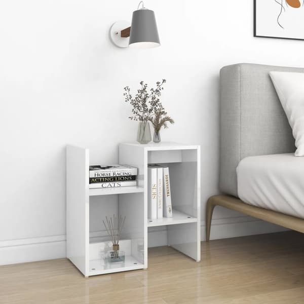 Sengeskab 50x30x51,5 cm spånplade hvid højglans - Sengeskab - Sengeskabe - Home & Living