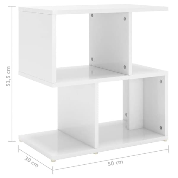 Sengeskab 50x30x51,5 cm spånplade hvid højglans - Sengeskab - Sengeskabe - Home & Living