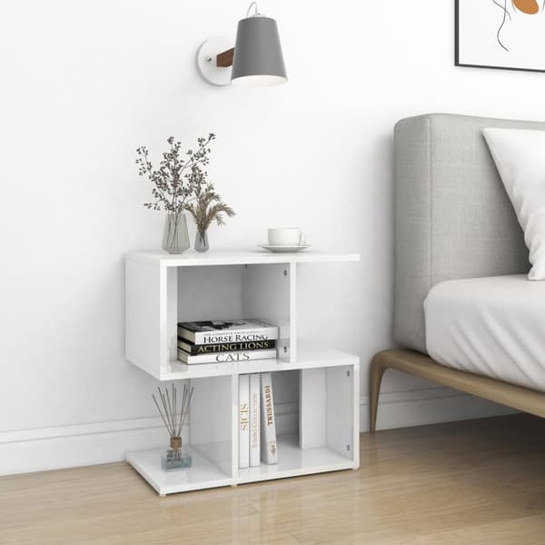 Sengeskab 50x30x51,5 cm spånplade hvid højglans - Sengeskab - Sengeskabe - Home & Living