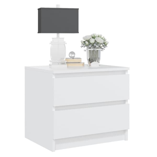Sengeskabe 2 stk. 50x39x43,5 cm spånplade hvid - Sengeskab - Sengeskabe - Home & Living