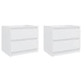 Miniatyrbillede 2 af 8: Sengeskabe 2 stk. 50x39x43,5 cm spånplade hvid - Sengeskab - Sengeskabe - Home & Living