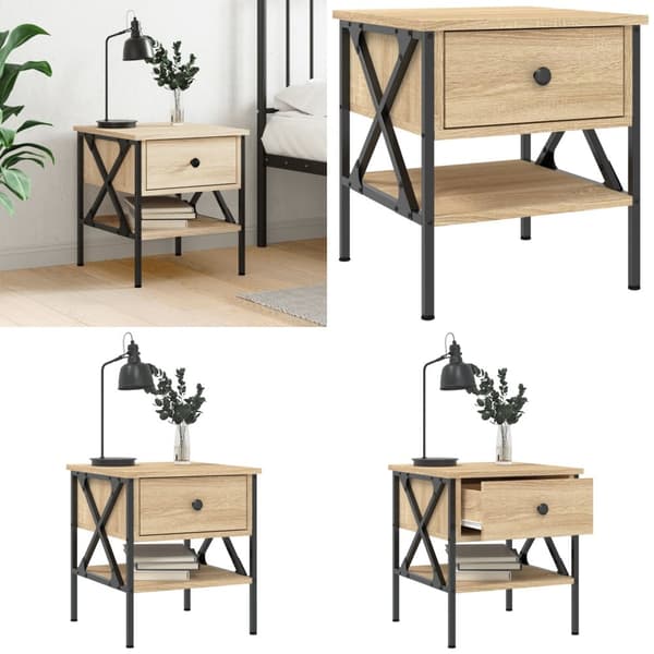 Sengebord 40x42x45 cm konstrueret træ sonoma-eg - Sengebord - Sengeborde - Home & Living