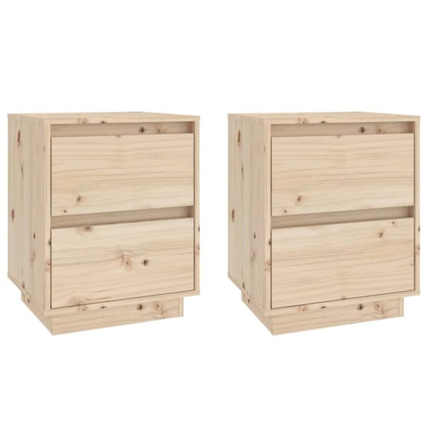 Sengeborde 2 stk. 40x35x50 cm massivt fyrretræ - Sengebord - Sengeborde - Home & Living