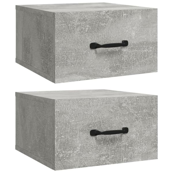 Väggmonterade sängbord 2 st betonggrå 35x35x20 cm - Sängbord - Nattduksbord - Home & Living