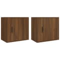 Pikkukuva 3 / 11: Seinäkiinnitettävät yöpöydät 2 kpl ruskea tammi 50x30x47 cm - Seinäkiinnitettävä Yöpöytä - Seinäkiinnitettävät Yöpöydät - Home & Living