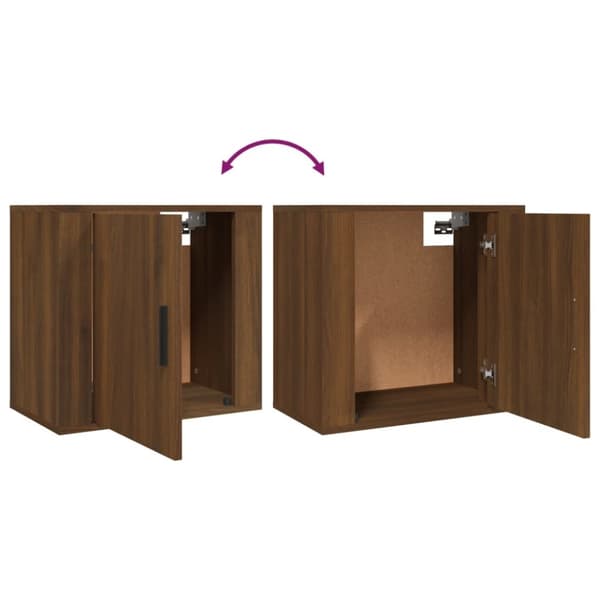Seinäkiinnitettävät yöpöydät 2 kpl ruskea tammi 50x30x47 cm - Seinäkiinnitettävä Yöpöytä - Seinäkiinnitettävät Yöpöydät - Home & Living