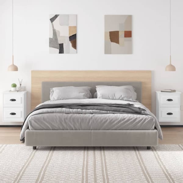 Væghængte sengeborde 2 stk. 41,5x36x53 cm hvid højglans - Væghængt Sengebord - Væghængte Sengeborde - Home & Living