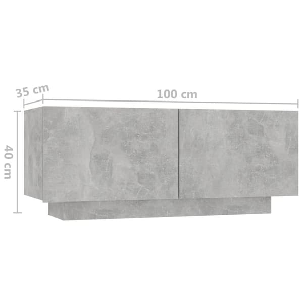 Yöpöytä betoninharmaa 100x35x40 cm tekninen puu - Yöpöytä - Yöpöydät - Home & Living