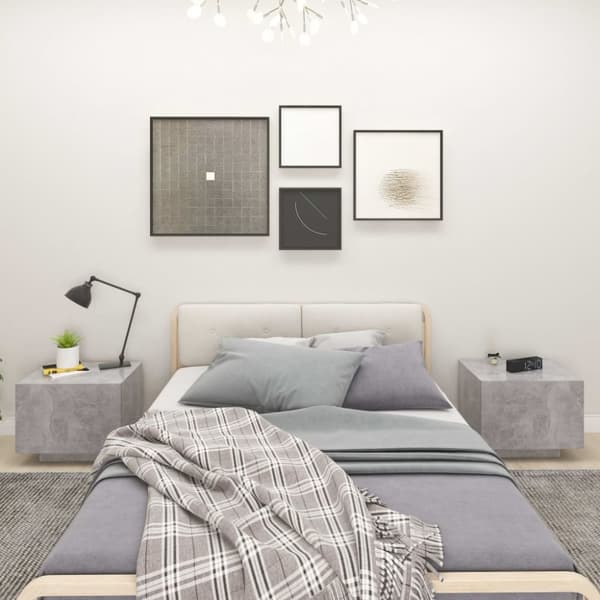Yöpöytä betoninharmaa 100x35x40 cm tekninen puu - Yöpöytä - Yöpöydät - Home & Living