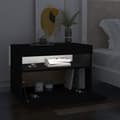 Pikkukuva 5 / 11: Yöpöytä LED-valoilla musta 60x35x40 cm tekninen puu - Yöpöytä - Yöpöydät - Home & Living