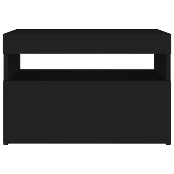 Yöpöytä LED-valoilla musta 60x35x40 cm tekninen puu - Yöpöytä - Yöpöydät - Home & Living