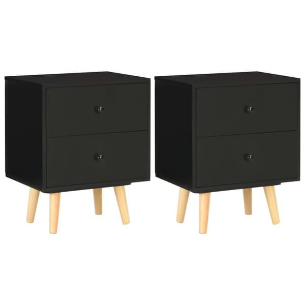 Yöpöydät 2 kpl musta 40x30x50 cm täysi mänty - Yöpöytä - Yöpöydät - Home & Living