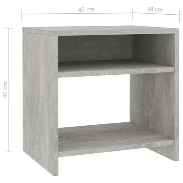 Yöpöytä betoninharmaa 40x30x40 cm tekninen puu - Yöpöytä - Yöpöydät - Home & Living