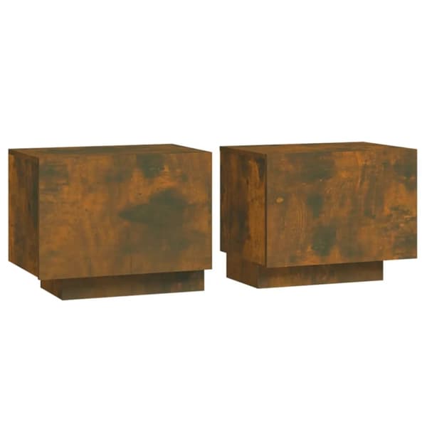 Sengebord 100x35x40 cm konstrueret træ røget egetræsfarve - Sengebord - Sengeborde - Home & Living