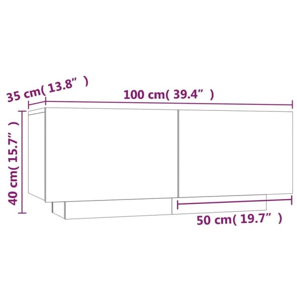 Sengebord 100x35x40 cm konstrueret træ røget egetræsfarve - Sengebord - Sengeborde - Home & Living