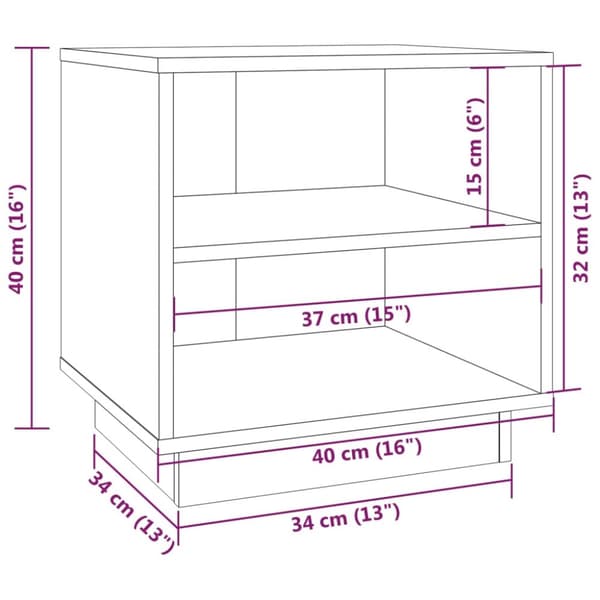 Sengebord 40x34x40 cm massivt fyrretræ hvid - Sengebord - Sengeborde - Home & Living
