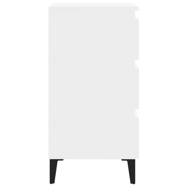Sängbord med metallben vit 40x35x69 cm - Sängskåp - Sängbord - Home & Living