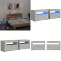 Pikkukuva 1 / 11: Yöpöydät 2 kpl LED-valoilla betoninharmaa 60x35x40 cm - Yöpöytä - Yöpöydät - Home & Living