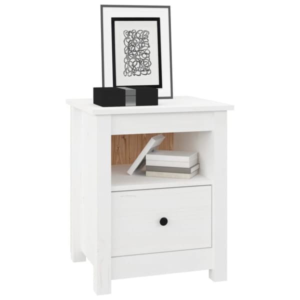 Sängbord 2 st vit 40x35x49 cm massiv furu - Sängbord - Nattduksbord - Home & Living