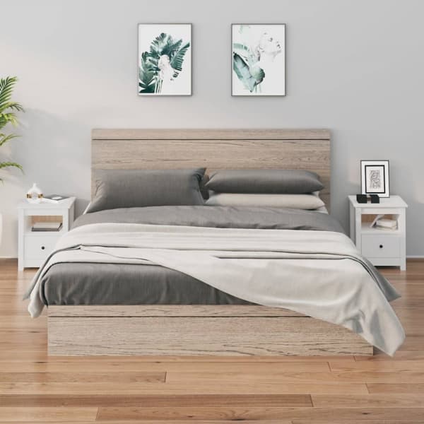 Sängbord 2 st vit 40x35x49 cm massiv furu - Sängbord - Nattduksbord - Home & Living