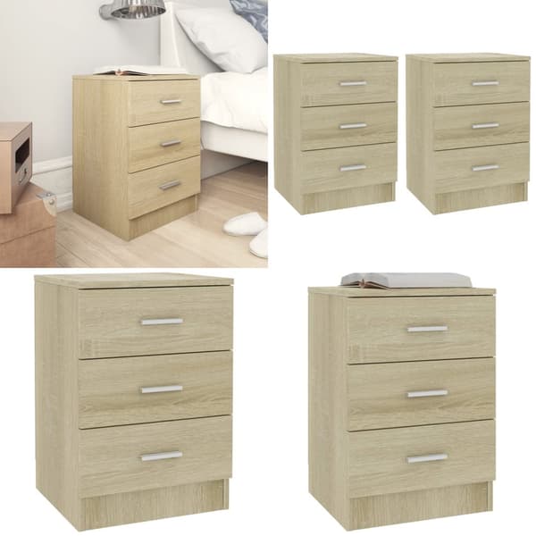 Sängbord 2 st sonoma ek 38x35x56 cm konstruerat trä - Sängbord - Säng Bord - Home & Living