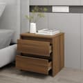 Miniatyrbillede 8 af 9: Sengebord 45x34,5x44,5 cm konstrueret træ brun egetræsfarve - Sengebord - Sengeborde - Home & Living