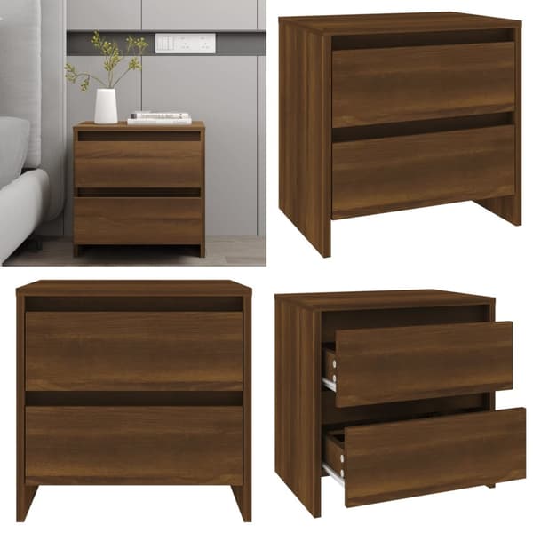 Sengebord 45x34,5x44,5 cm konstrueret træ brun egetræsfarve - Sengebord - Sengeborde - Home & Living