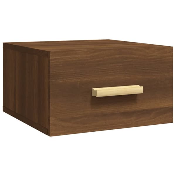 Väggmonterat sängbord brun ek 35x35x20 cm - Sängbord - Nattduksbord - Home & Living