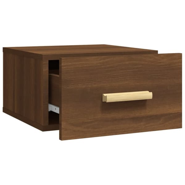 Väggmonterat sängbord brun ek 35x35x20 cm - Sängbord - Nattduksbord - Home & Living
