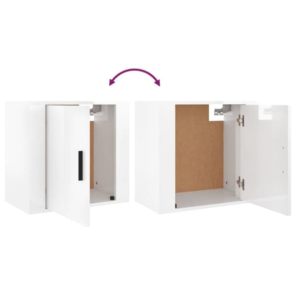 Väggmonterade sängbord 2 st vit högglans 50x30x47 cm - Sängbord - Nattduksbord - Home & Living