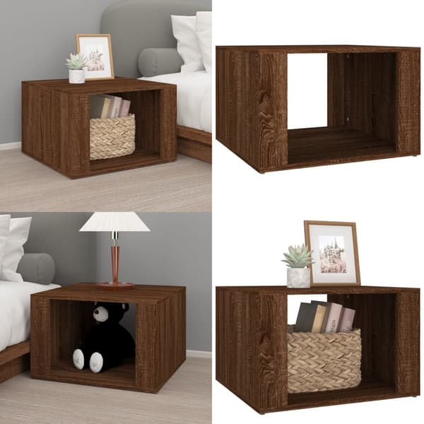 Sengebord 57x55x36 cm konstrueret træ brun egetræsfarve - Sengebord - Sengeborde - Home & Living