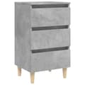 Pikkukuva 6 / 11: Yöpöydät täyspuiset jalat 2 kpl betoninharmaa 40x35x69 cm - Yöpöytä - Yöpöydät - Home & Living