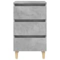 Pikkukuva 7 / 11: Yöpöydät täyspuiset jalat 2 kpl betoninharmaa 40x35x69 cm - Yöpöytä - Yöpöydät - Home & Living
