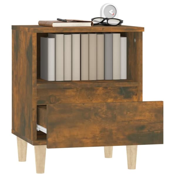 Sengeborde 2 stk. 40x35x50 cm røget egetræsfarve - Sengebord - Sengeborde - Home & Living