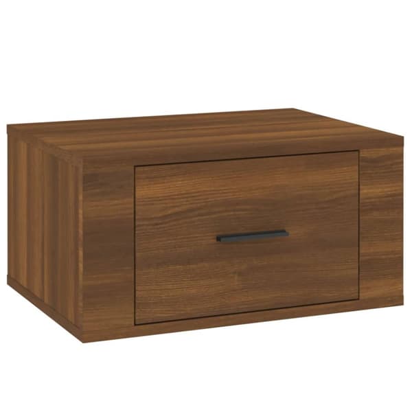 Väggmonterat sängbord 2 st brun ek 50x36x25 cm - Sängbord - Nattduksbord - Home & Living