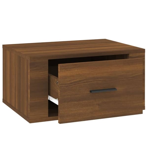 Väggmonterat sängbord 2 st brun ek 50x36x25 cm - Sängbord - Nattduksbord - Home & Living
