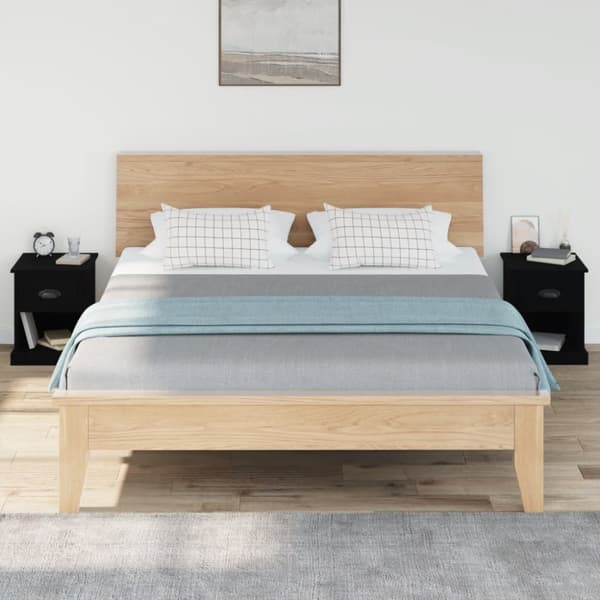 Sengeborde 2 stk. 39x39x47,5 cm konstrueret træ sort - Sengebord - Sengeborde - Home & Living