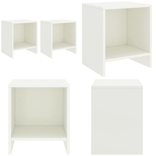 Sengeborde 2 stk. 35x30x40 cm massivt fyrretræ hvid - Sengebord - Sengeborde - Home & Living
