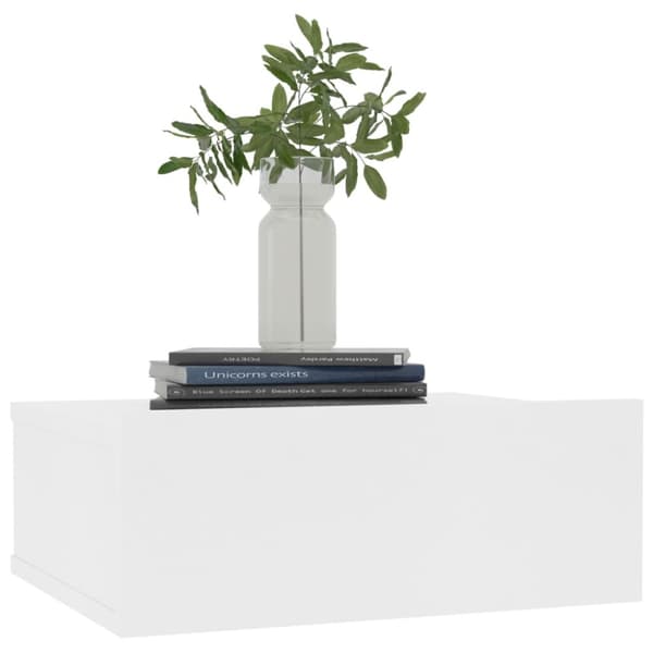 Svävande sängbord vit 40x30x15 cm konstruerat trä - Svävande Sängbord - Svävande Bord - Home & Living