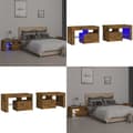 Miniatyrbillede 1 af 11: Sengeborde 2 stk. Med LED-lys 70x36,5x40 cm røget egetræsfarve - Sengebord - Sengeborde - Home & Living