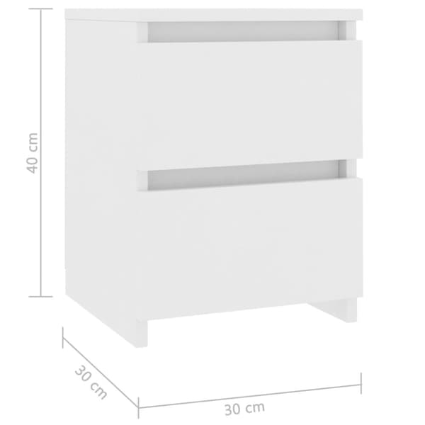 Sengebord 30x30x40 cm konstrueret træ hvid - Sengebord - Sengeborde - Home & Living