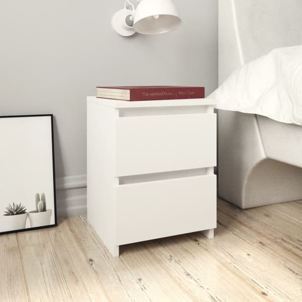Sengebord 30x30x40 cm konstrueret træ hvid - Sengebord - Sengeborde - Home & Living