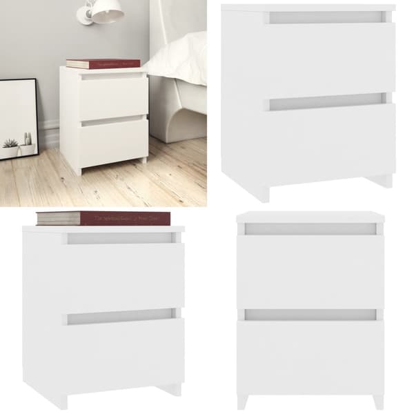 Sengebord 30x30x40 cm konstrueret træ hvid - Sengebord - Sengeborde - Home & Living