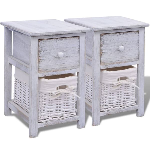 Sengeskabe i træ 2 stk. Hvid - Skab - Skabe - Home & Living