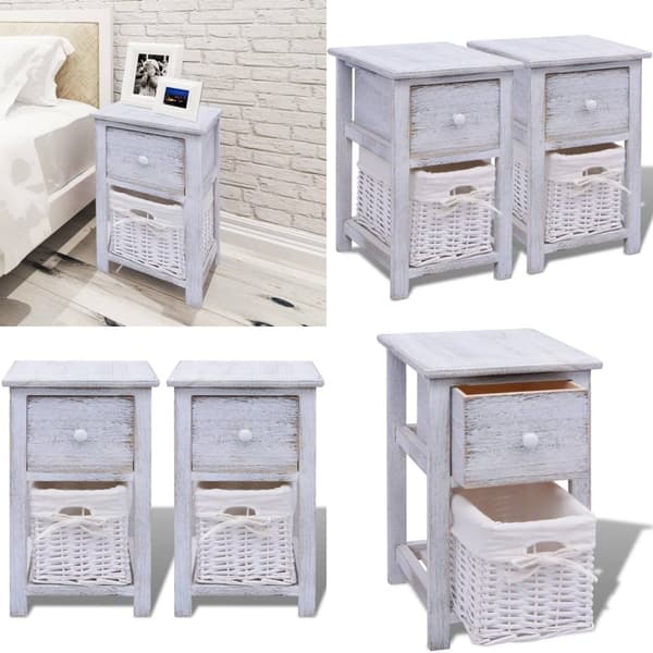 Sengeskabe i træ 2 stk. Hvid - Skab - Skabe - Home & Living